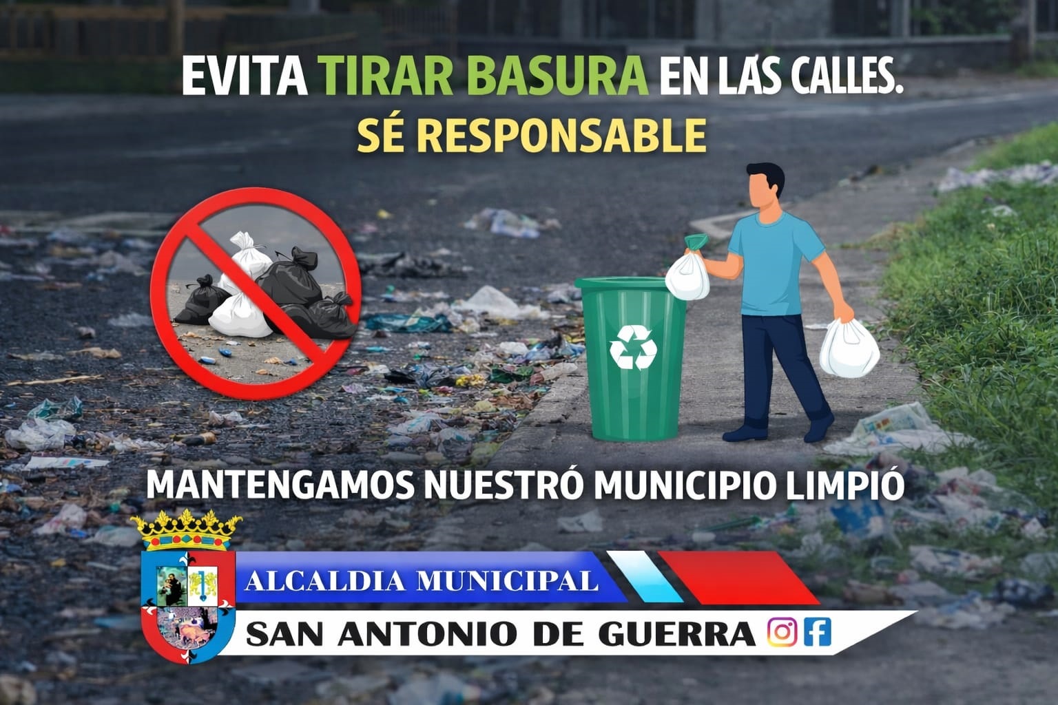 Evitar tirar basura en las calles es responsabilidad de todos.