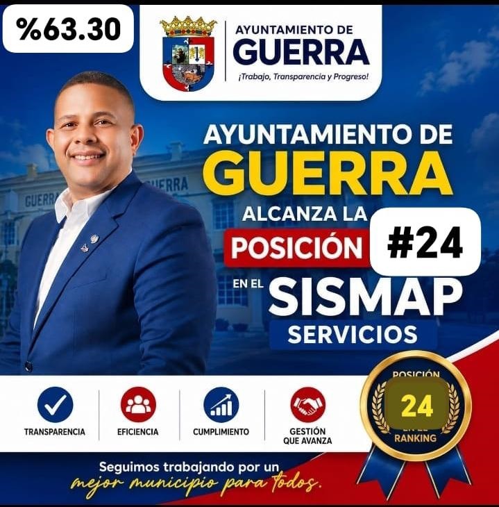 Ayuntamiento de Guerra Alcanza la posición #24 en el SISMAP Servicio